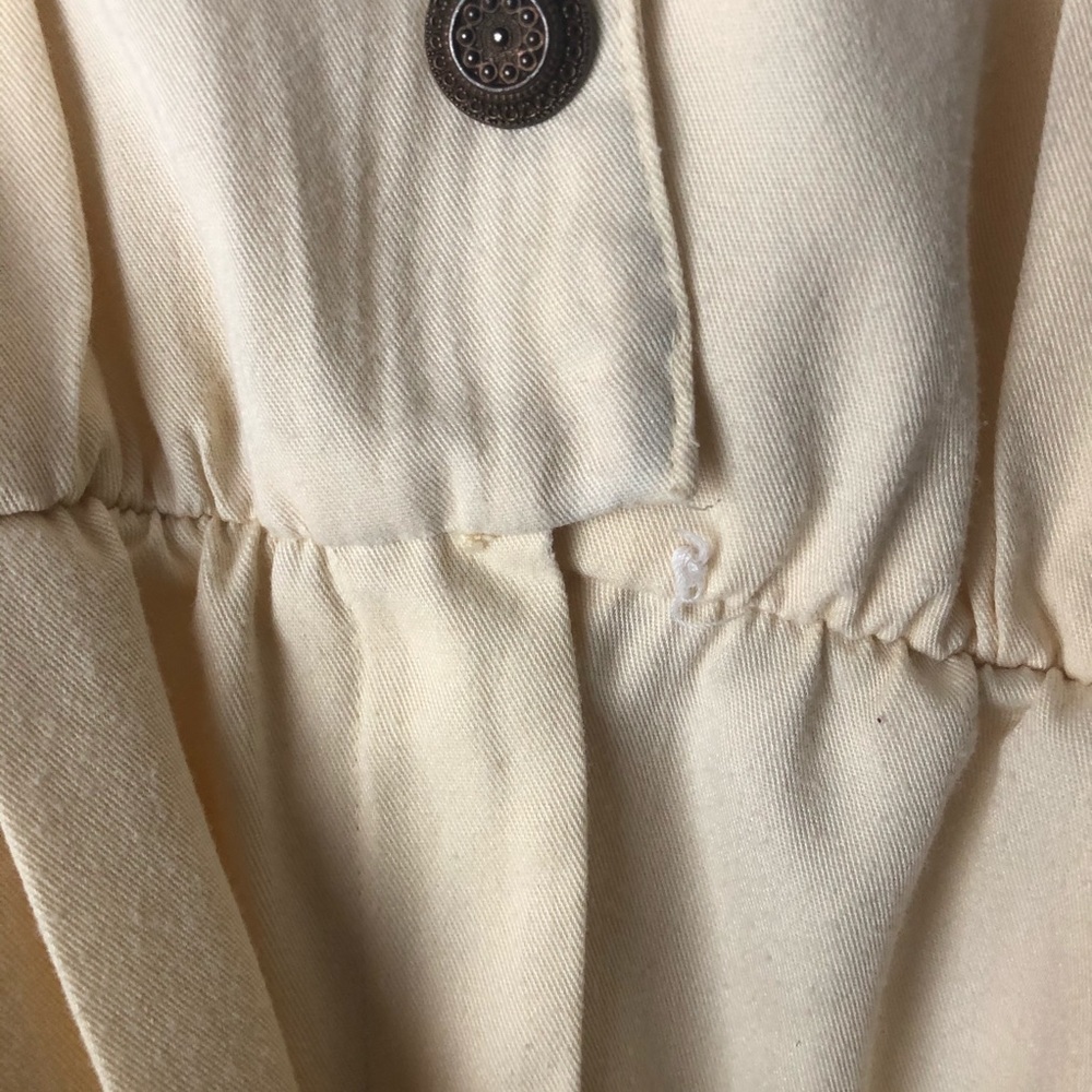 Vintage Button Midi Dress With Belt Cream 6P - Picture 6 of 13
